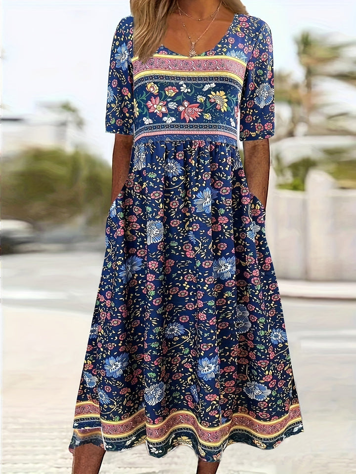 Delilah - Vintage Floral Print Dress